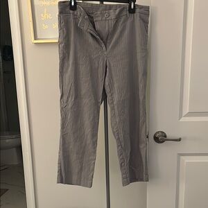J. Jill Gray Striped Linen Pants